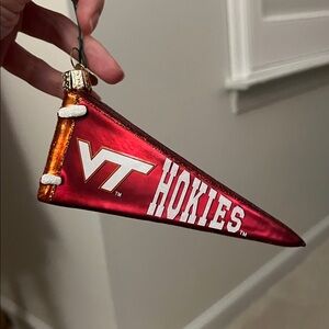 VTech Hokies glass banner ornament